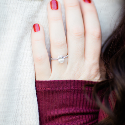 New Hope Pennsylvania Engagement Photoshoot with engagement ring