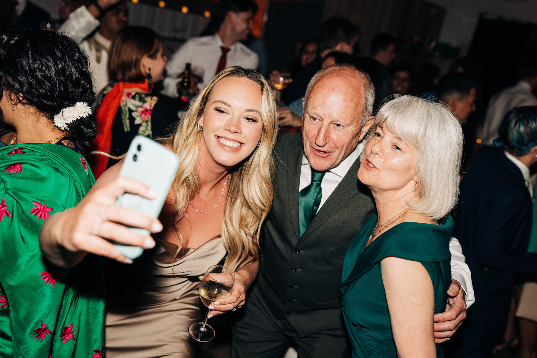 Wedding reception party at AMP Studios London colorful multicultural wedding