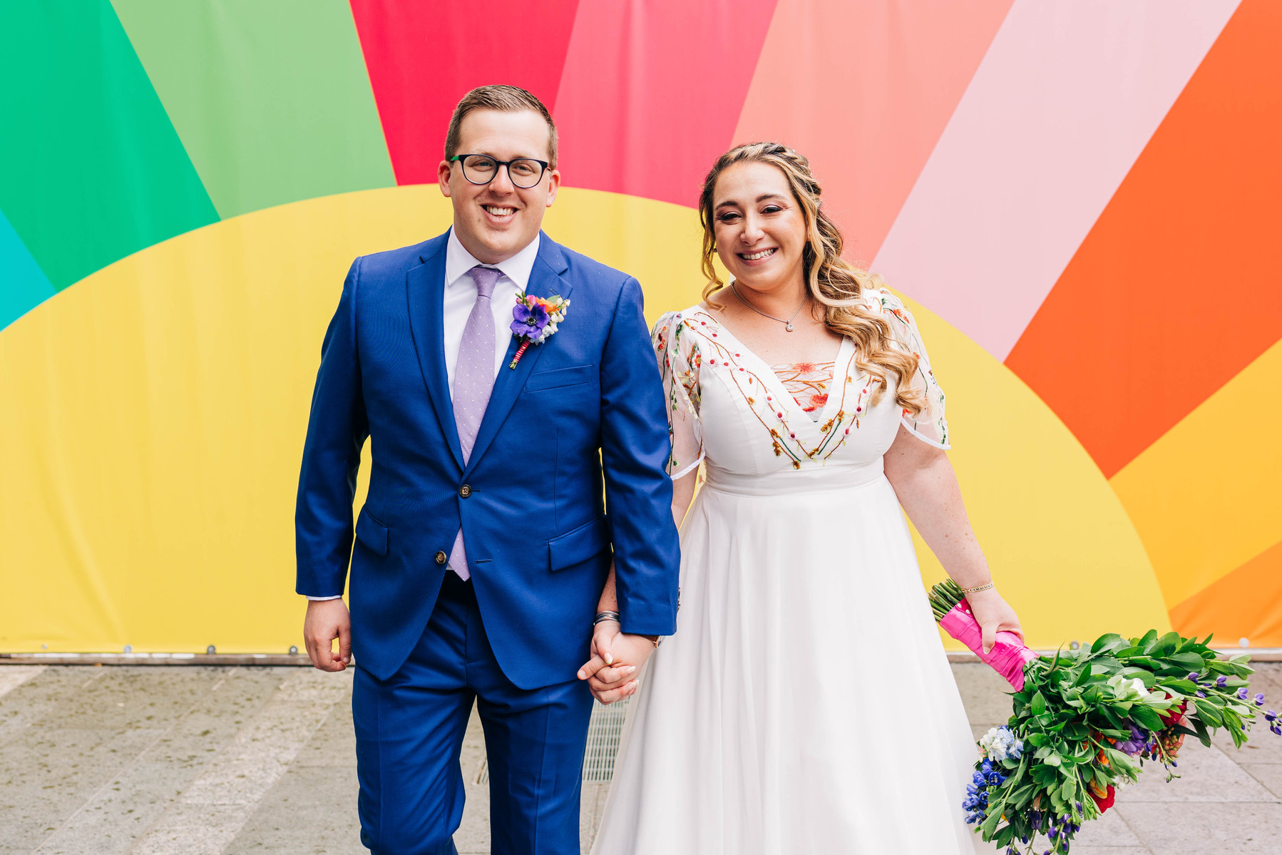 colorful city hall philadelphia wedding photos
