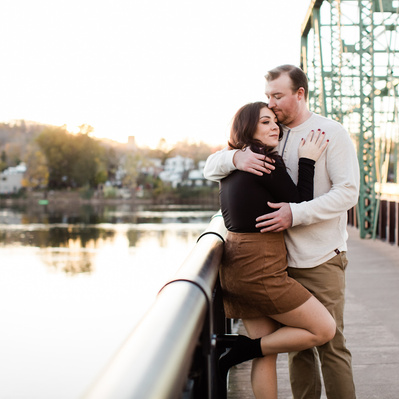 New Hope Pennsylvania Engagement Photoshoot on Bridge