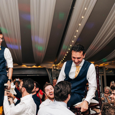 Hora at LGBTQ Jewish wedding at Bartram's Garden Philadelphia
