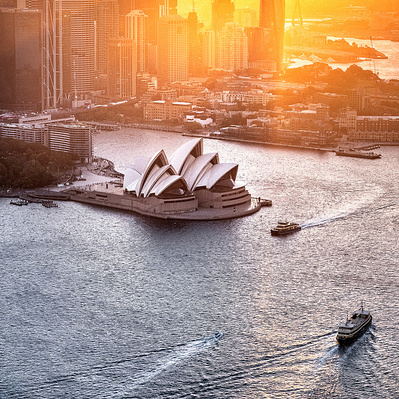 Sunset Aerials Sydney Harbour