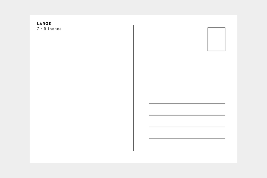 7 × 5 inch postcard verso