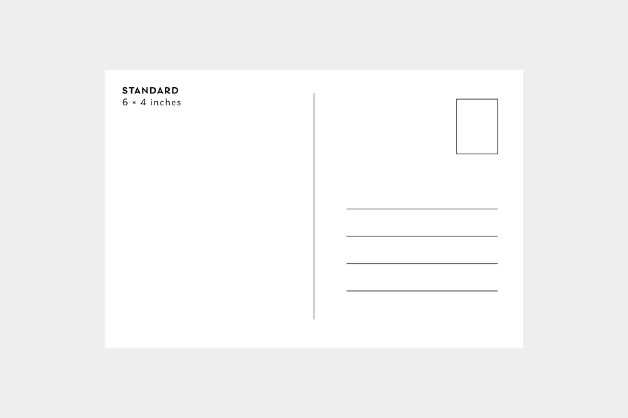 6 × 4 inch postcard verso