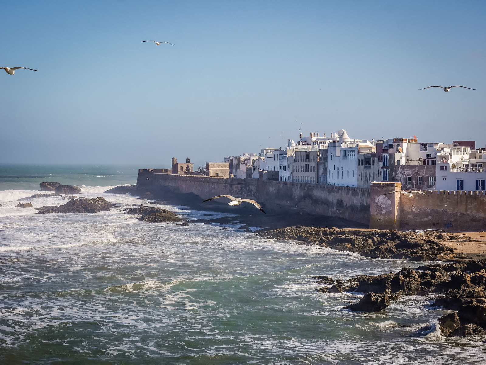 La mer et les remparts d'Essaouira.