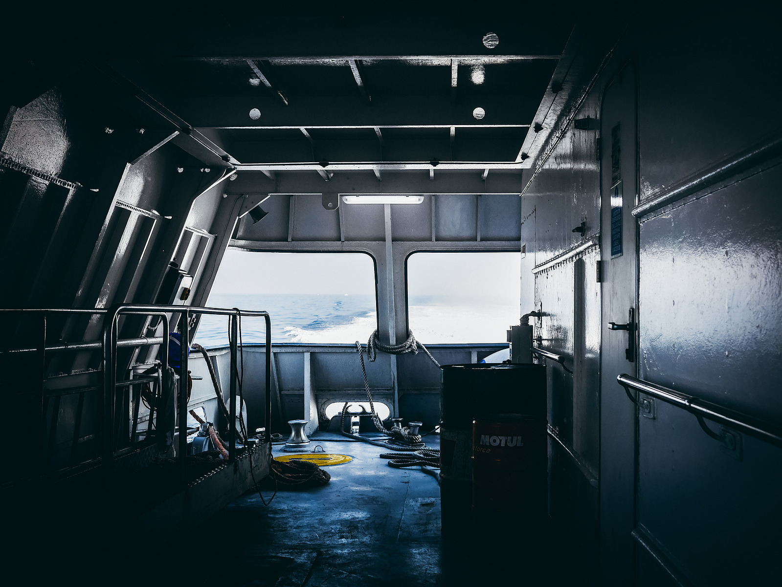 Sur un bateau dans la baie de Naples.