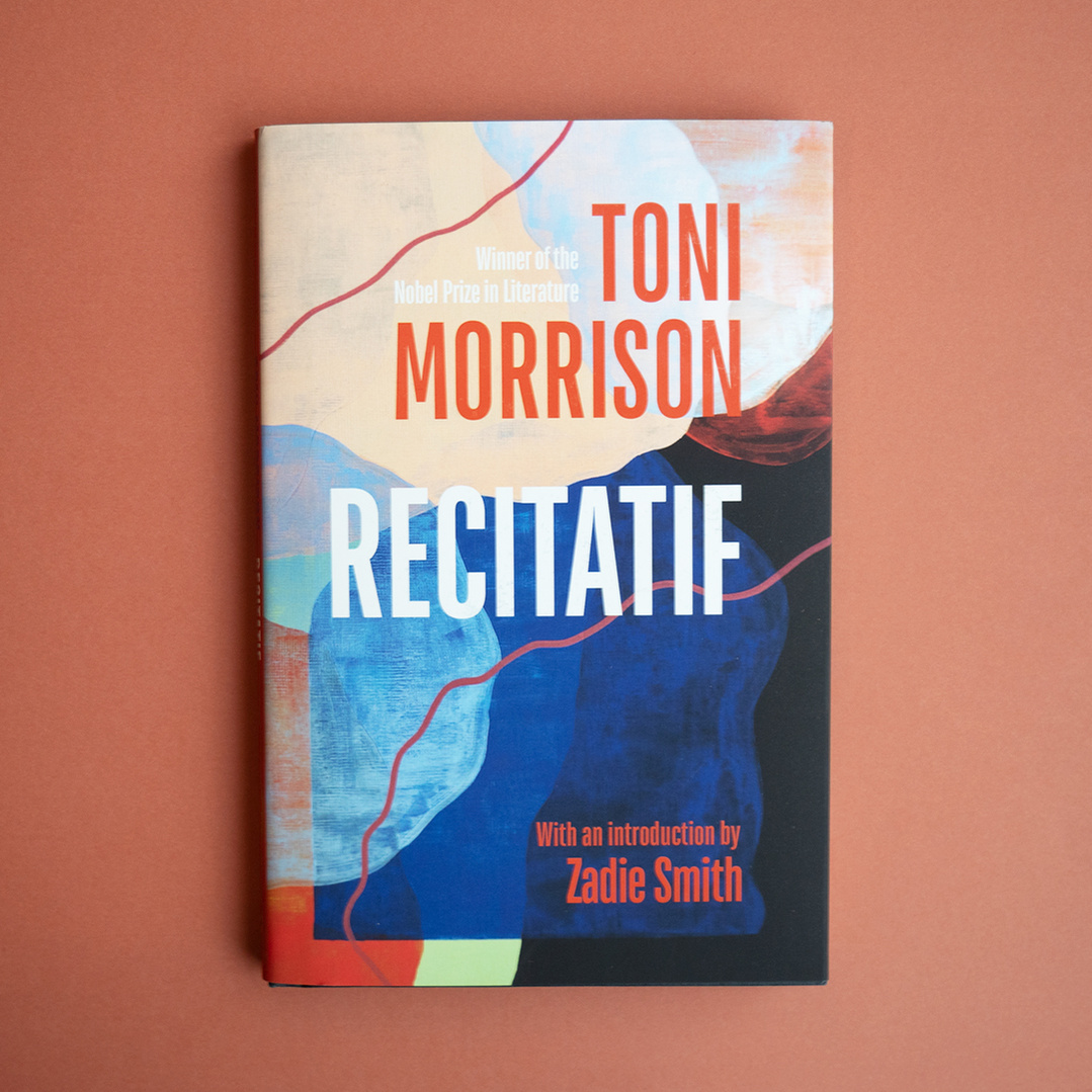 Front view of book Recitatif by Toni Morrison. Book cover art work by Millie Toyin Olateju 