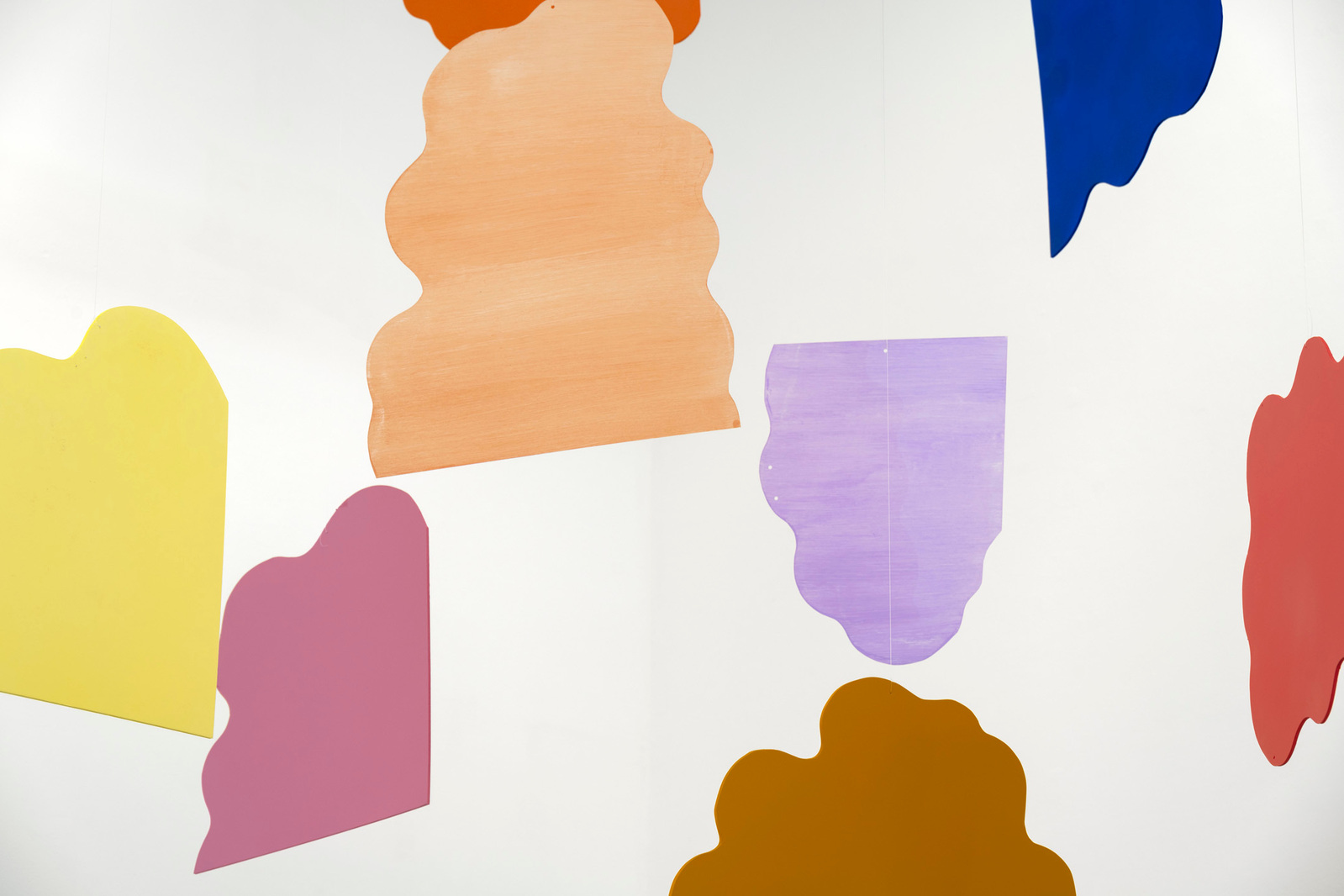 Close up shot of colourful abstract mobile installation at Bluecoat Gallery by Millie Toyin Olateju 