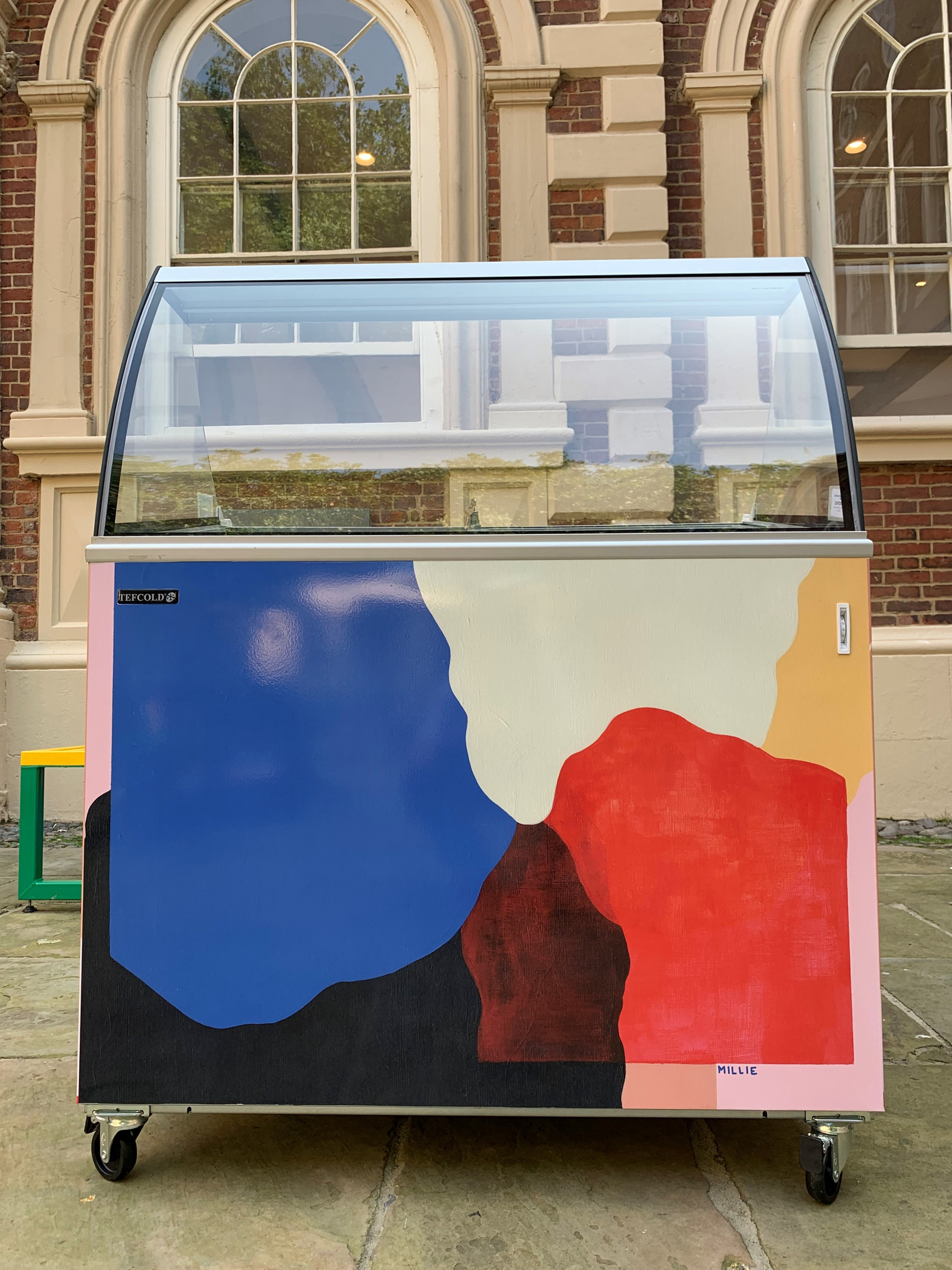 Ice cream cart decorated with abstract painting by Millie Toyin Olateju 