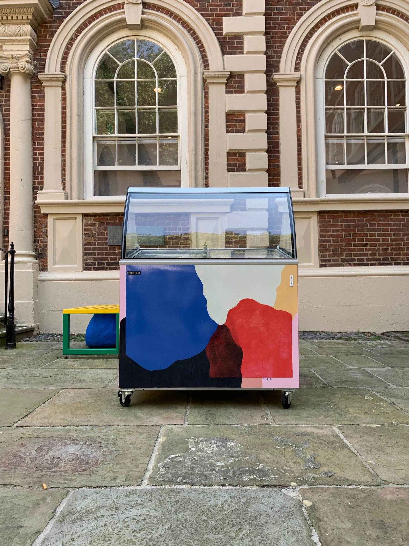 Ice cream cart decorated with abstract painting by Millie Toyin Olateju 
