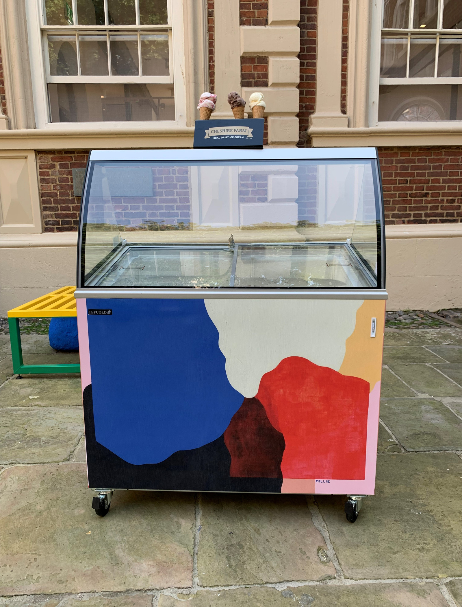 Ice cream cart decorated with abstract painting by Millie Toyin Olateju 