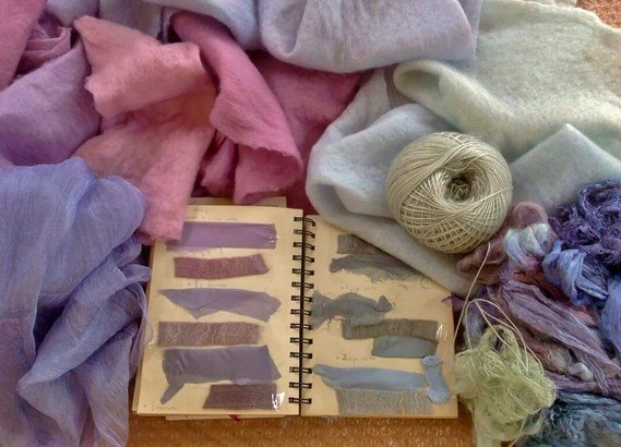 Hand dye colored felt material and notes book - Gaia Lina feel good felt design