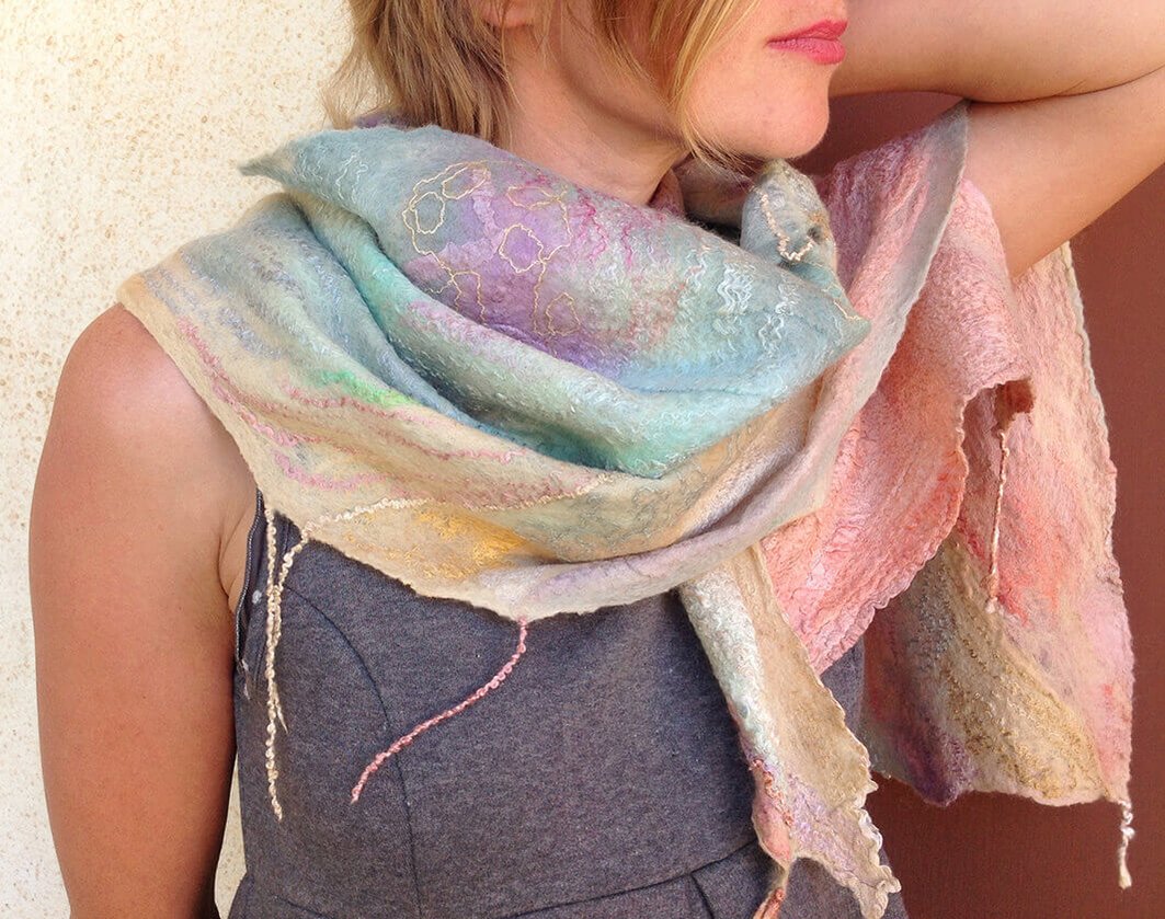 Scarf - Gaia Lina Wearable Felt Art