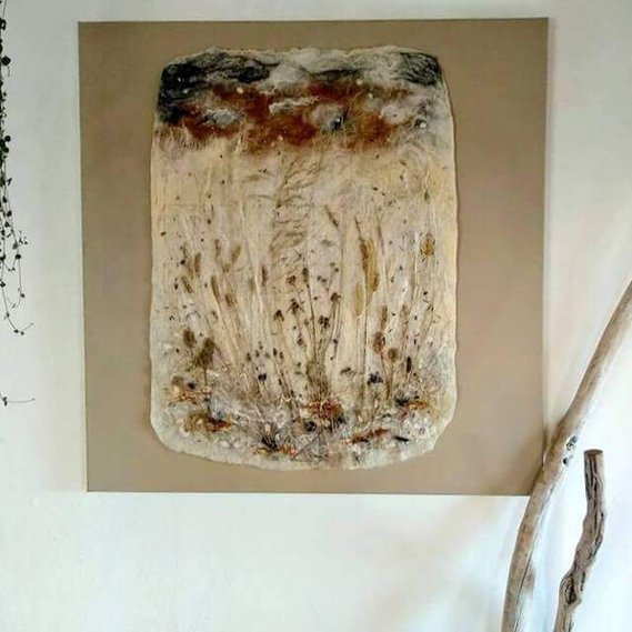 Belonging panel - Wet felted wall hanging