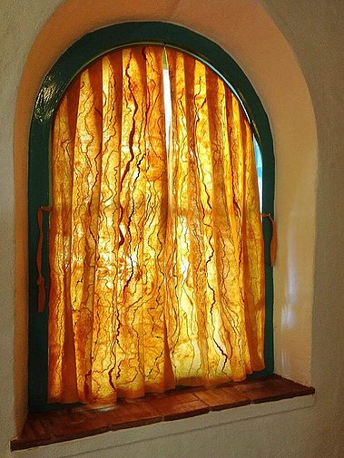 Felt Curtains small window - Gaia Lina's home living felt art