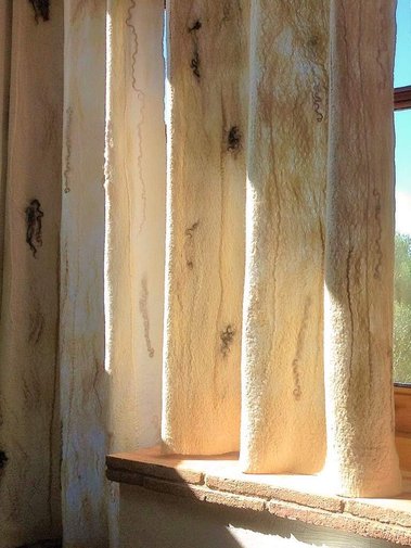 Felt Curtains large window - Gaia Lina's home living felt art