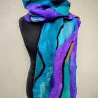 Purple stream - Felt Scarf by Gaia Lina