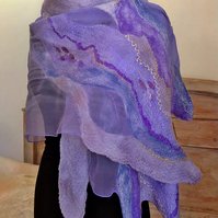 Stream lilac - Felt Scarf by Gaia Lina