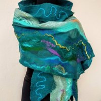 Ocean - Felt Scarf by Gaia Lina