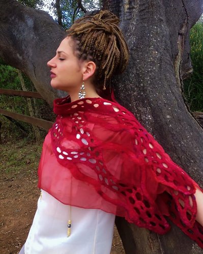 Scarf - Gaia Lina Wearable Felt Art