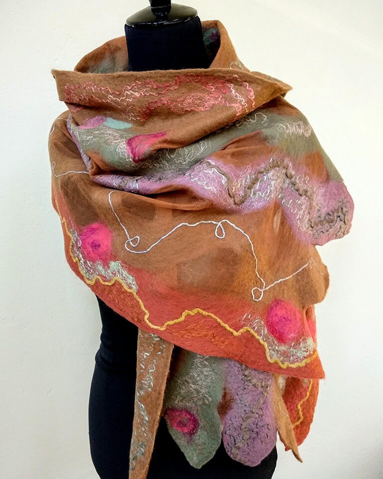 Autumn Delight - Felt Scarf by Gaia Lina