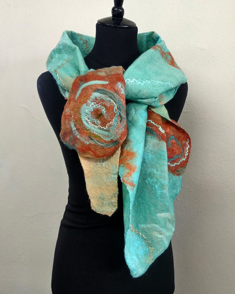 Aztec - Felt Scarf by Gaia Lina