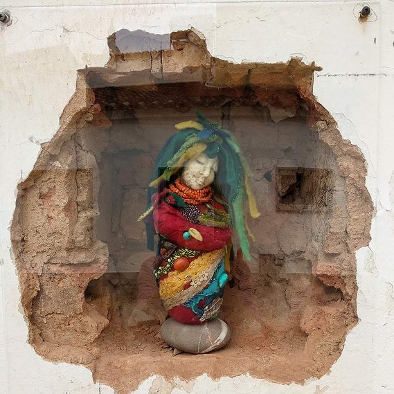 Felt Spirit Doll - display on wall