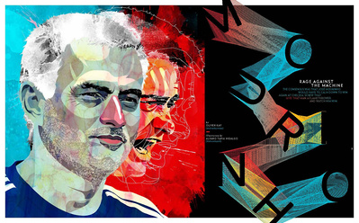 8 by 8 magazine Mourinho, cover illustration