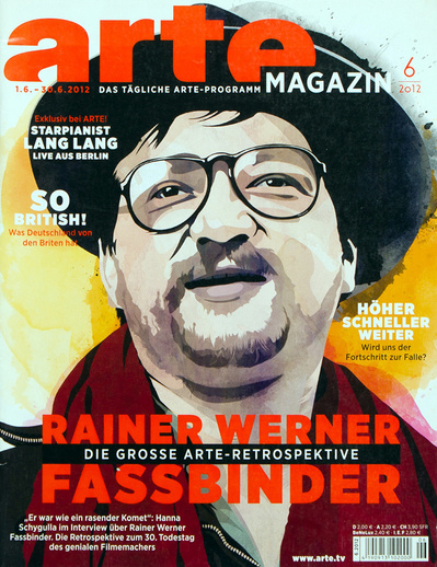 Arte magazine, Fassbinder portrait illustration