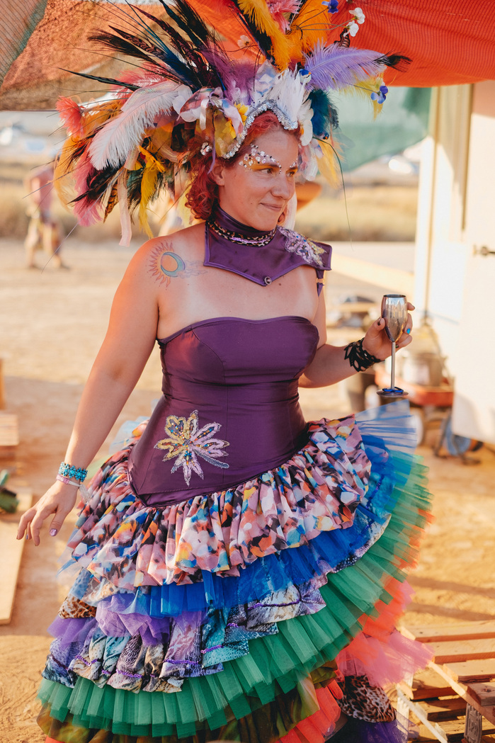 Rainbow coloured tutu handmade festival wedding dress