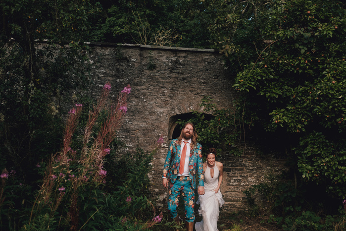 Scottish Borders Humanist Forest Wedding Garden Evening Light Photoshoot