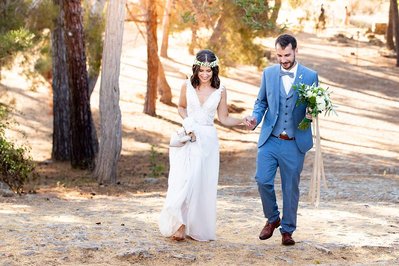 Paarshooting während einer Hochzeit in Griechenland. Hochzeitsfotografie