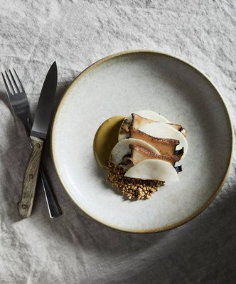 Abalone dish taken by Food photographers Nic Gossage in Tasmania