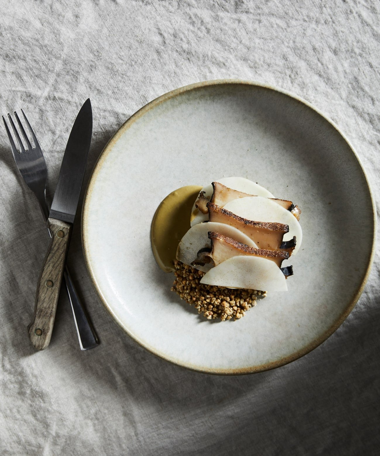 Abalone dish taken by Food photographers Nic Gossage in Tasmania