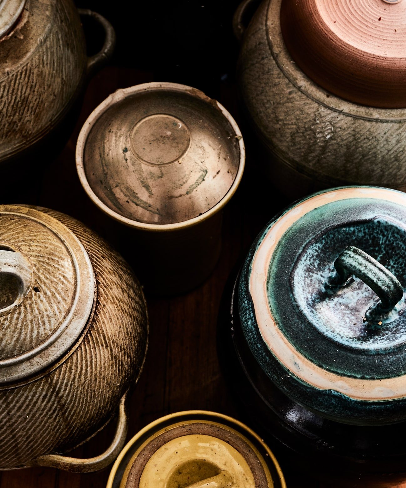 food photography by Nic Gossage photographs ferment pots in Hobart, Tasmania
