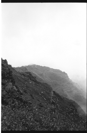 Photographie de l'Etna en argentique en noir et blanc