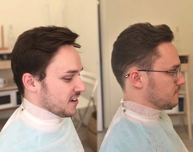 Men's haircut, before and after. Vancvouer WA. 