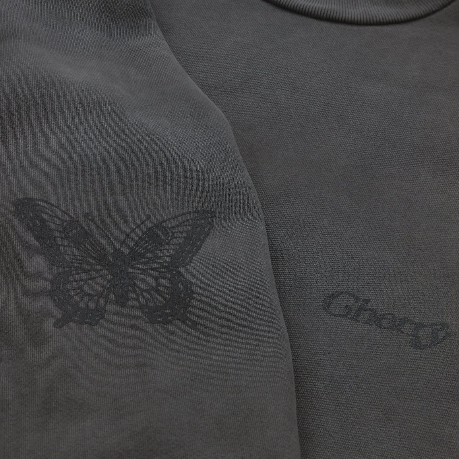 Cherry Los Angeles brown sweatshirt detail