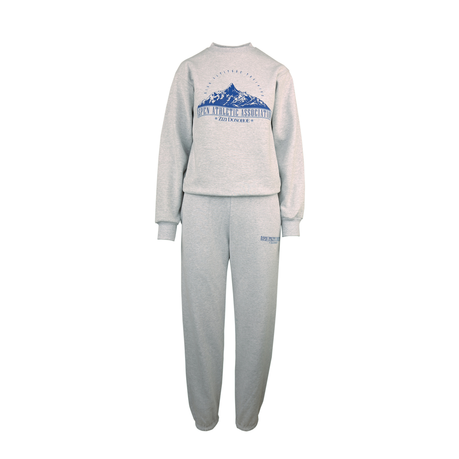 Zizi Donohoe grey sweatshirt and sweatpants