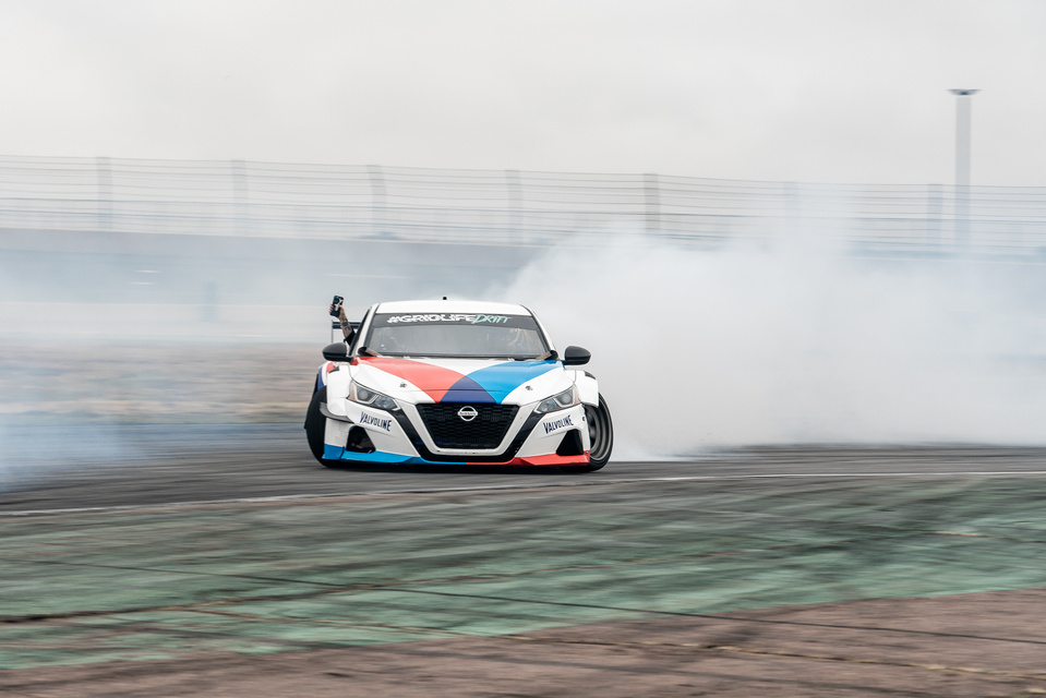 Nissan Maxima drift car at Gridlife Alpine Horizon Festival, Pikes Peak International Raceway, 2022