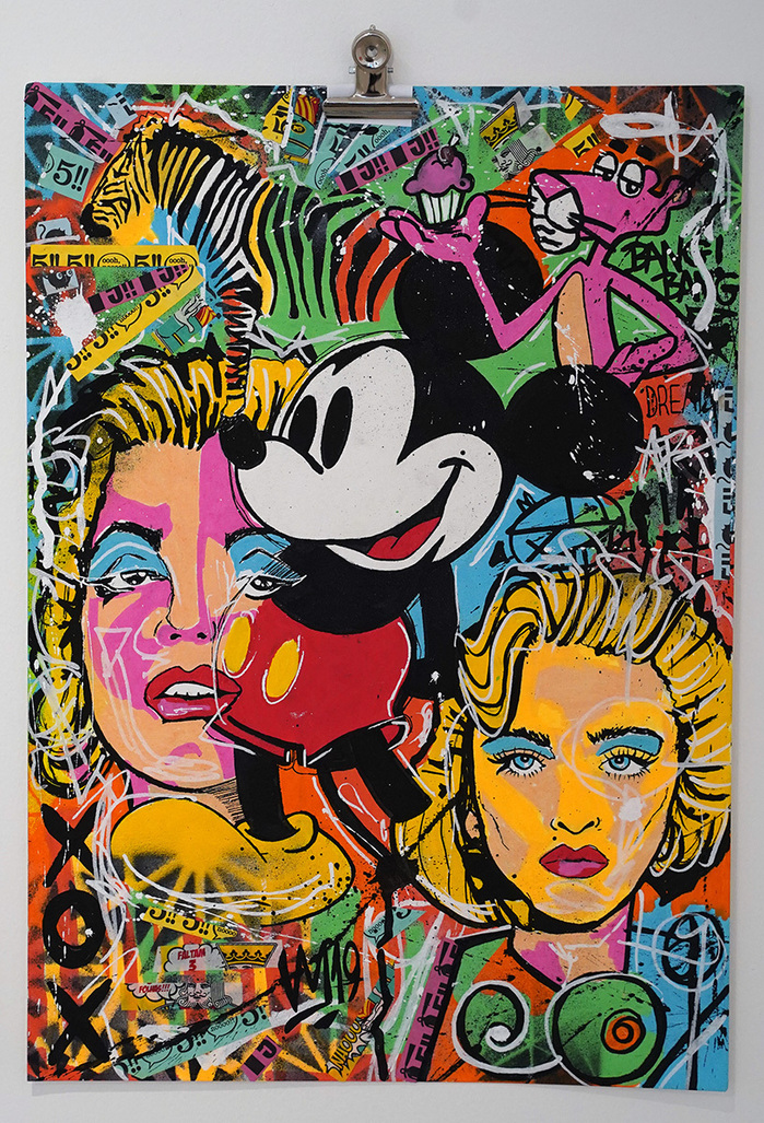 Vivian Messina
Mickey
297 x 420mm
Acrylic and collage on fine art paper 300gsm
$390