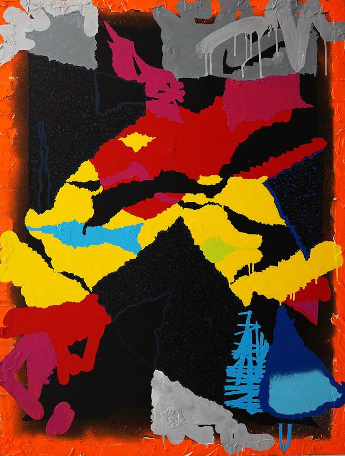 Sean Anoma
Sticky Fingers, 2021
900 x 1200mm
Acrylic, spray paint on recycled wood
$1200