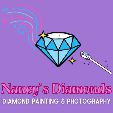 A logo for Nancy's Diamonds with a purple background. - My Firefly Designs