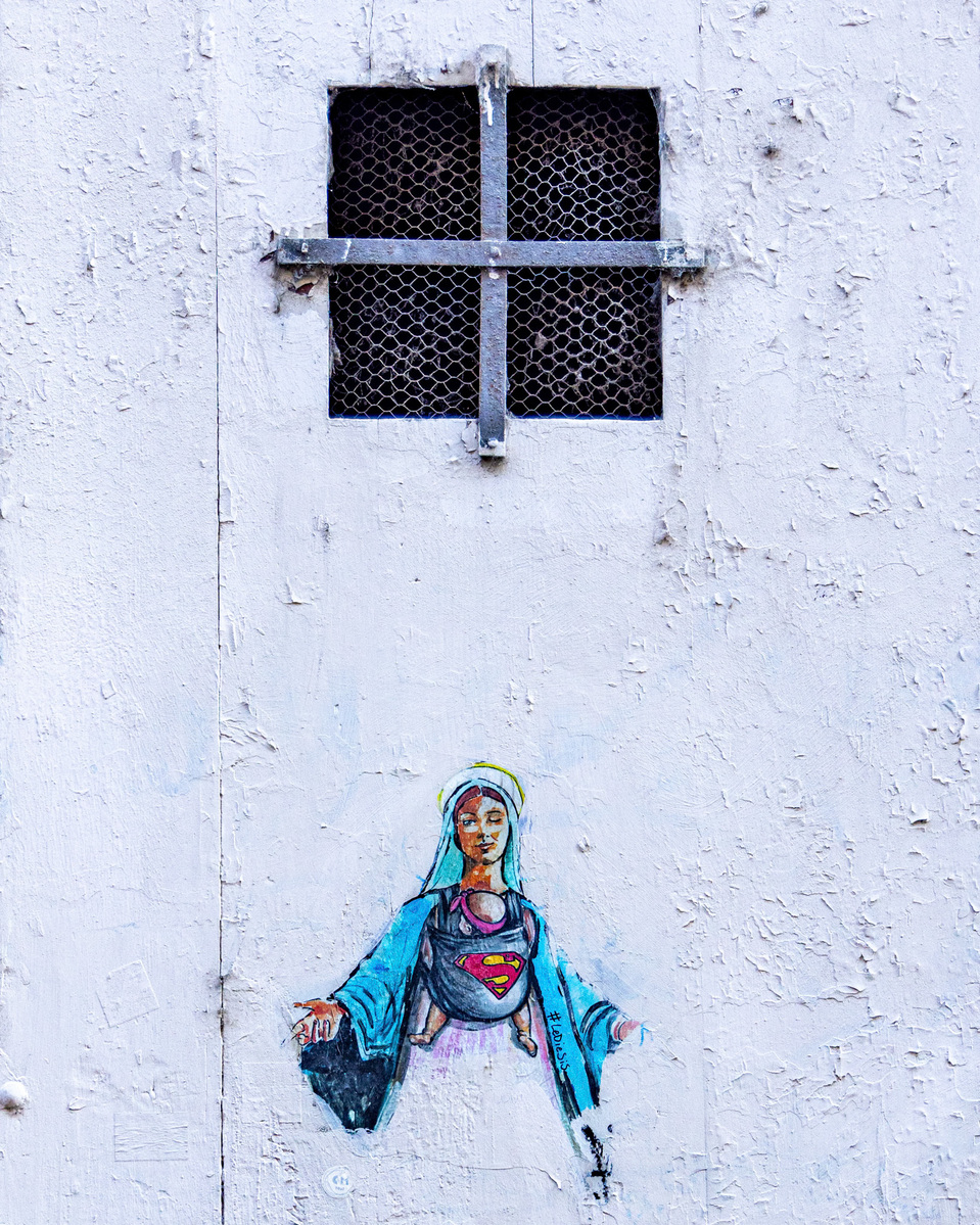 Cartoon of the Virgin Mary
