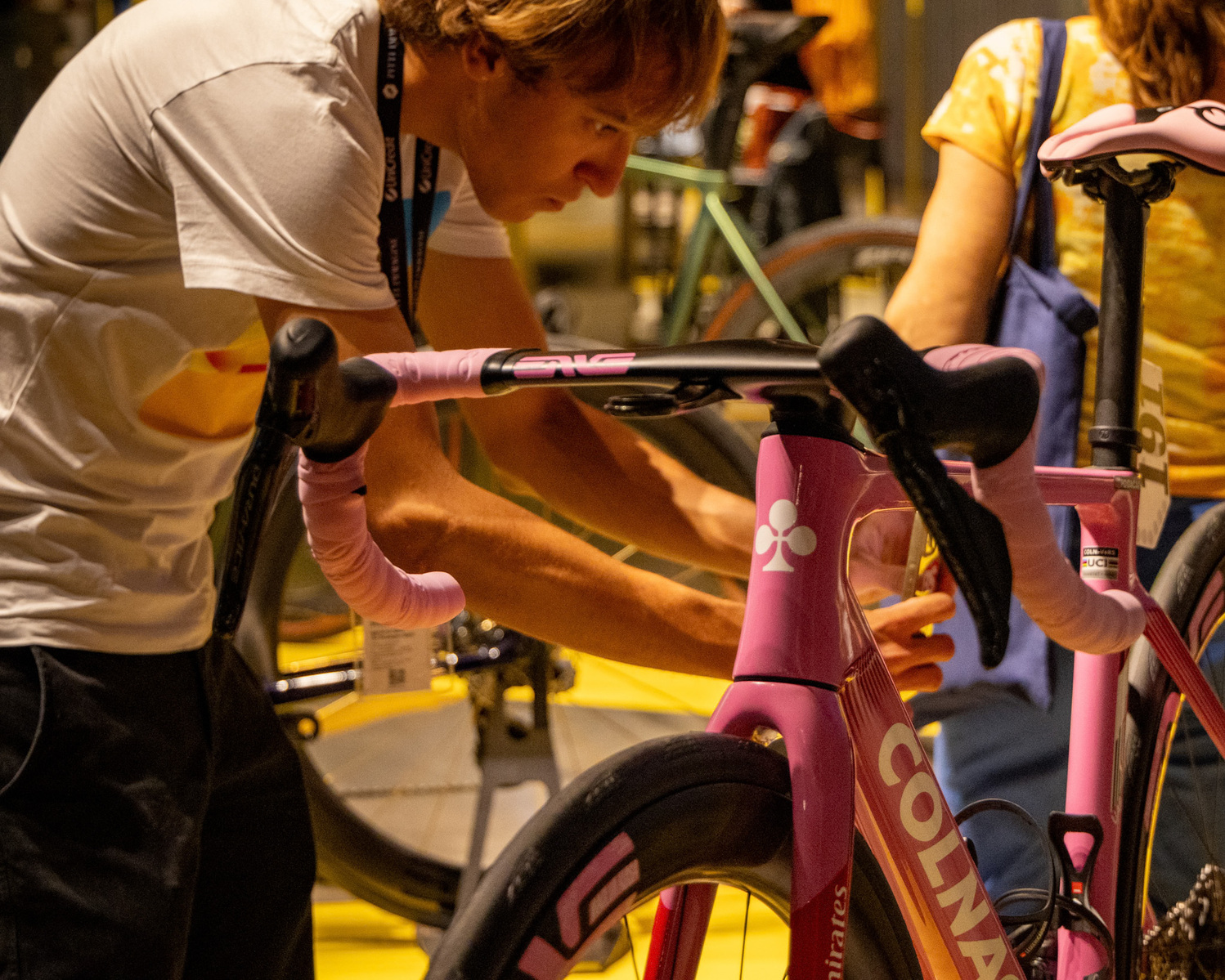 Tadej Pogacar's pink Colnago 