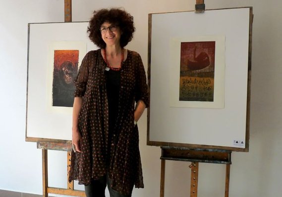 Expo Finale du Workshop en Linogravure D. Kaca, Lodz, Pologne. 2014 montre quel Danielle Grosbusch est une artiste qui a été représentée internationalement