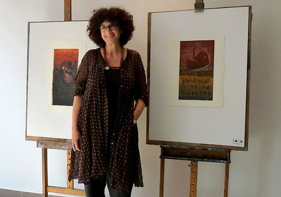 Expo Finale du Workshop en Linogravure D. Kaca, Lodz, Pologne. 2014 montre quel Danielle Grosbusch est une artiste qui a été représentée internationalement