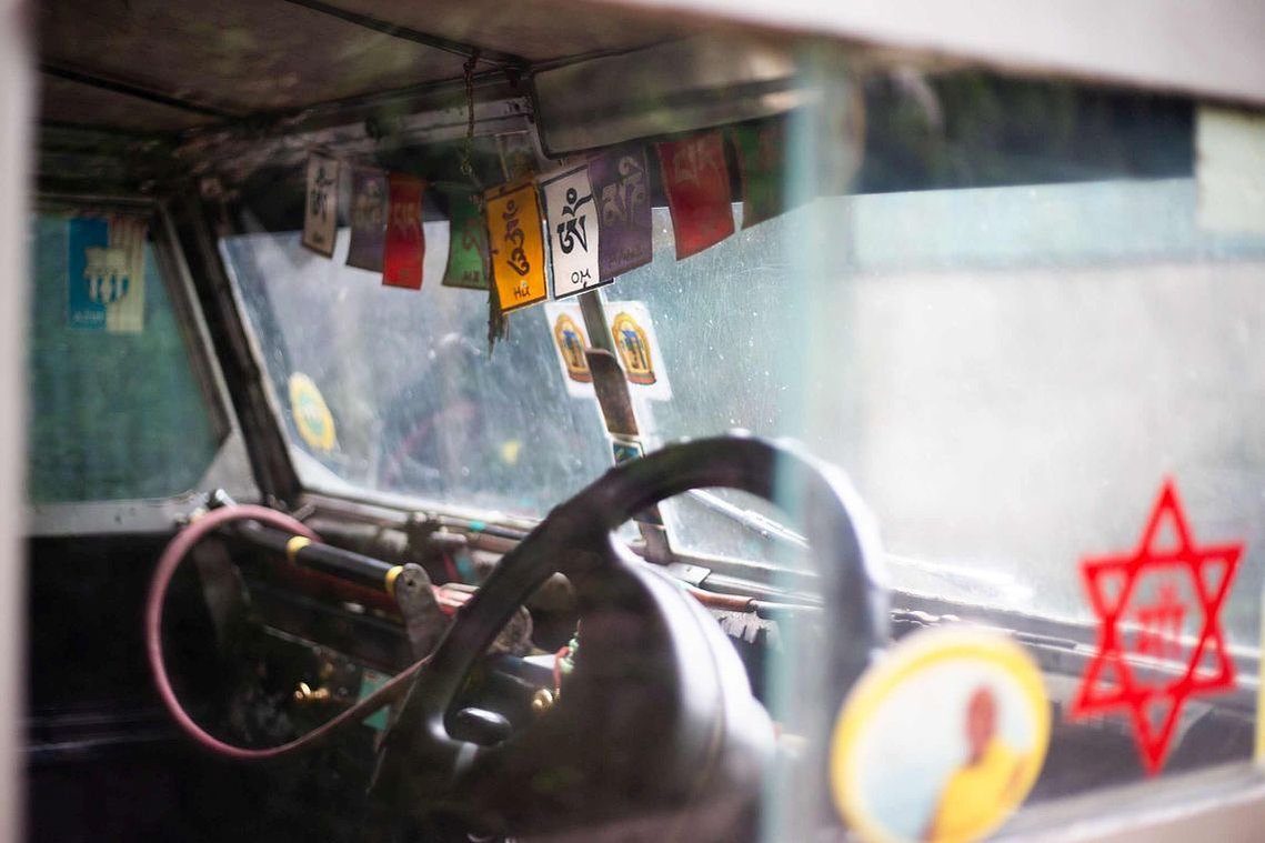 Vintage Land Rover inside