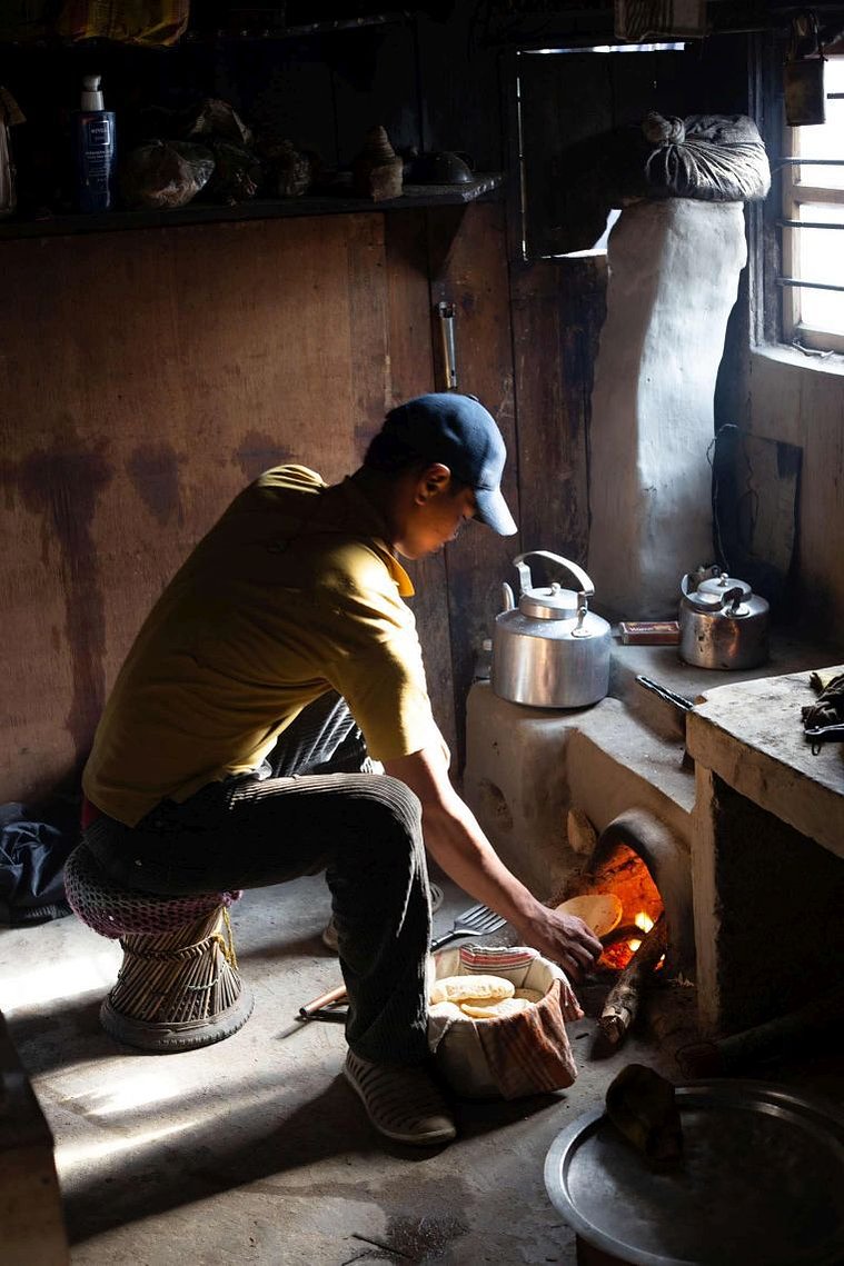 Portrait inside a tea house enroute to Sandakphu