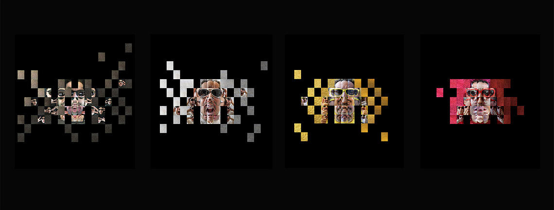 Individuation, Carl jung, self portrait, pink rectangle online art portfolio John Waddington